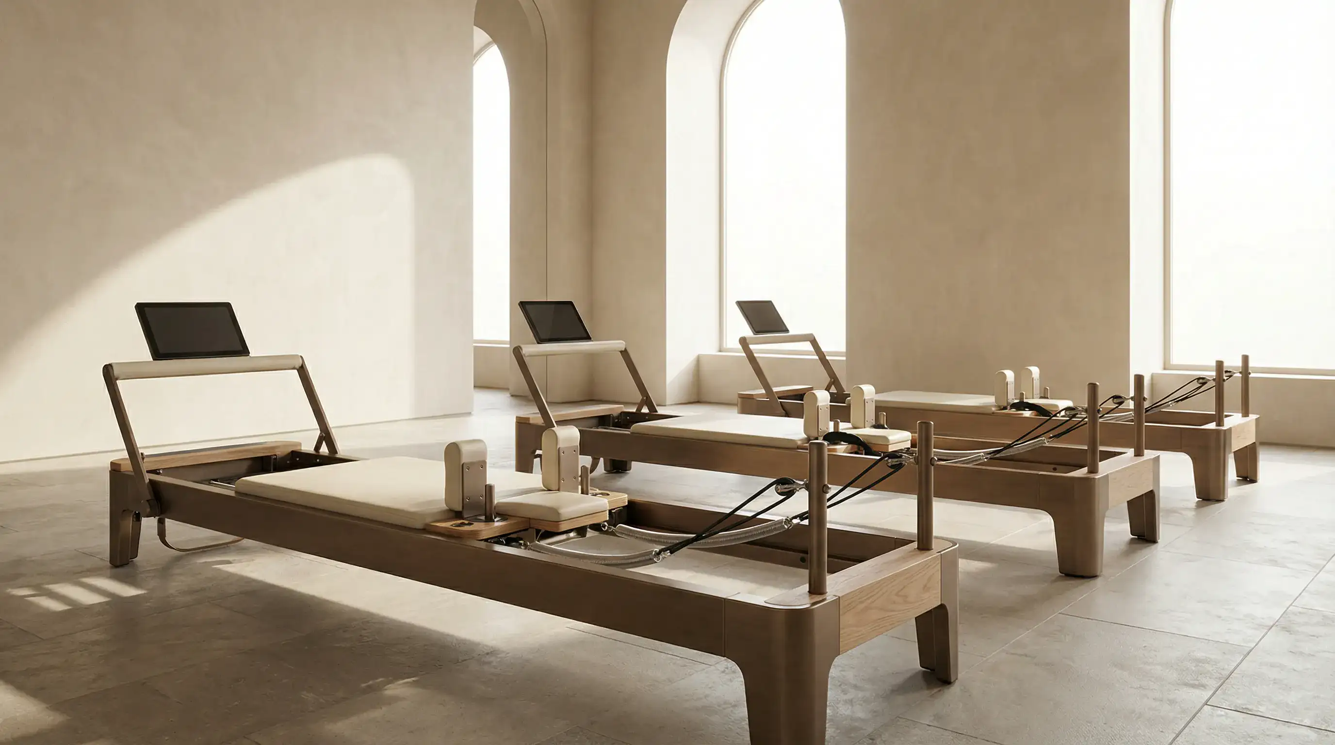 Reformer Pilates haut de gamme dans un cadre design épuré