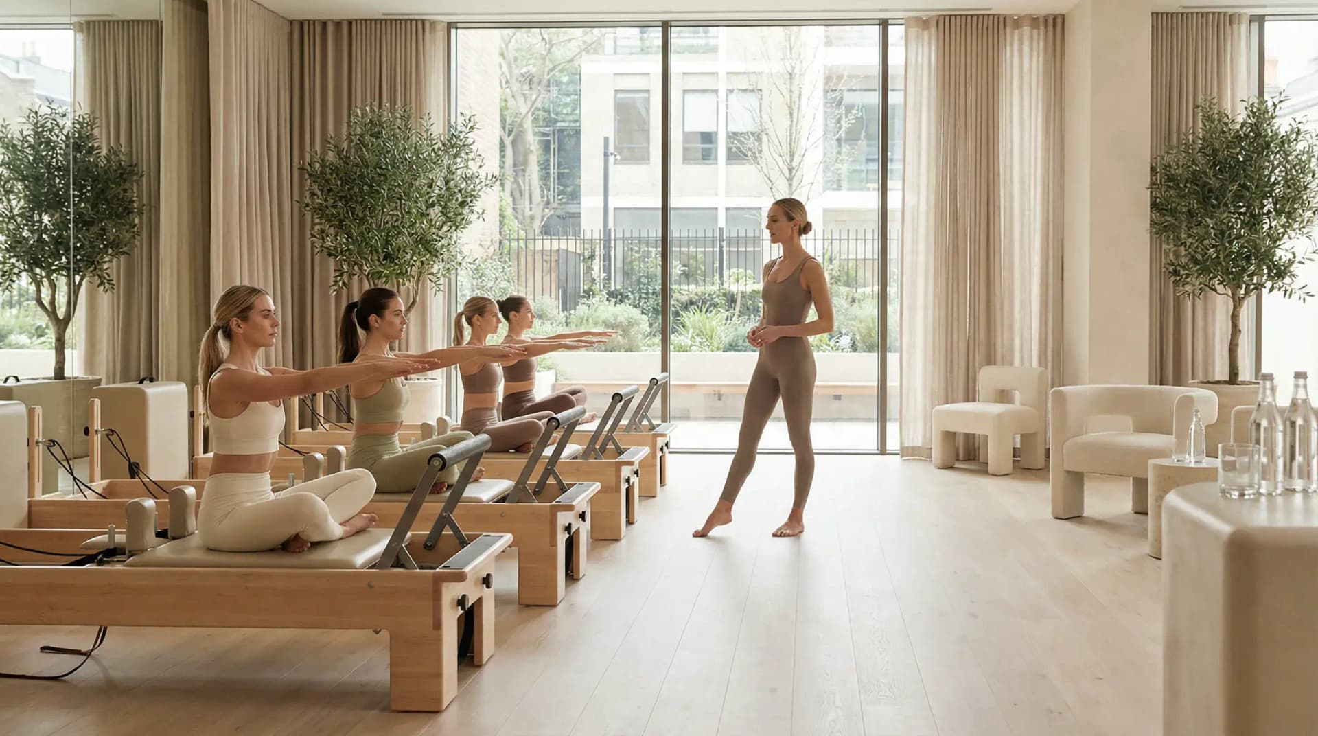 Cours collectifs de Pilates Reformer avec instructeur